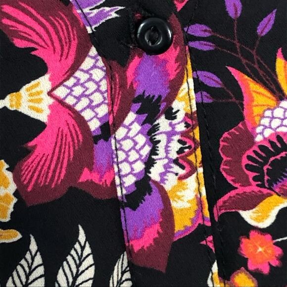 H&M Divided Y2K Floral Mini Dress Bell Sleeves Drop Waist Size 4 Vintage Retro - Picture 13 of 15